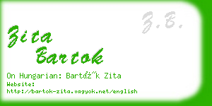 zita bartok business card